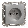 Electrical socket, Schuko French, 16 A, aluminum, Sedna, SDD113012