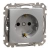 Electrical socket, Schuko, 16 A, aluminum, Sedna, SDD113021
