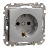 Electrical socket, Schuko, 16 A, aluminum, Sedna, SDD113022