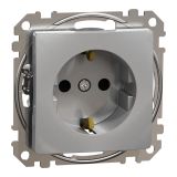 Electrical socket Schuko, 16A, 250VAC, aluminum, for installation, Sedna, Schneider Еlectric, SDD113022