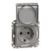 Electrical socket, Schuko, 16 A, aluminum, Sedna, SDD113024