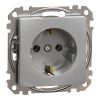 Electrical socket, Schuko, 16 A, aluminum, Sedna, SDD113026