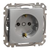 Electrical socket Schuko, 16A, 250VAC, aluminum, for installation, Sedna, Schneider Еlectric, SDD113026