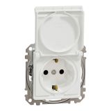 Electrical socket Schuko, 16A, 250VAC, white, for installation, Sedna, Schneider Еlectric, SDD111024
