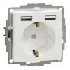 Electrical socket, Schuko, 16 A, white, Sedna, SDD111052