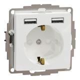 Electrical socket Schuko, 16A, 250VAC, white, for installation, Sedna, Schneider Еlectric, SDD111052