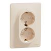 Electrical socket, Schuko, 16 A, beige, Sedna, SDD312221