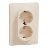 Electrical socket Schuko, 16A, 250VAC, beige, for recessed installation, Sedna, Schneider Еlectric, SDD312221