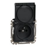 Electric socket Schuko French, 16A, 250VAC, anthracite, for installation, Sedna, Schneider Еlectric, SDD214013