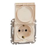 Electrical socket Schuko, 16A, 250VAC, beige, for installation, Sedna, Schneider Еlectric, SDD212024