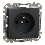 Electric socket Schuko French, 16A, 250VAC, anthracite, for built-in use, Sedna, Schneider Еlectric, SDD114012