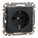 Electrical socket Schuko, 16A, 250VAC, anthracite, for installation, Sedna, Schneider Еlectric, SDD114021