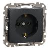 Electrical socket, Schuko, 16 A, anthracite, Sedna, SDD114026