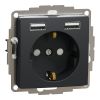 Electrical socket, Schuko, 16 A, anthracite, Sedna, SDD114052