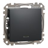 Електрически ключ лихт бутон, 10A, 250VAC, антрацит, за вграждане, Sedna, SDD114111L