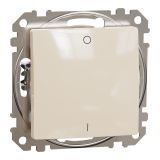 Електрически ключ двуполюсен, 16A, 250VAC, бежов, за вграждане, Sedna, SDD112162