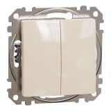 Електрически ключ лихт бутон, 10A, 250VAC, бежов, за вграждане, Sedna, SDD112118