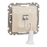 Електрически ключ с въже, 10A, 250VAC, бежов, за вграждане, Sedna, SDD112122