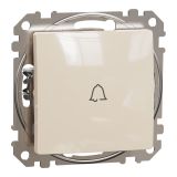 Електрически ключ лихт бутон, 10A, 250VAC, бежов, за вграждане, Sedna, SDD112131