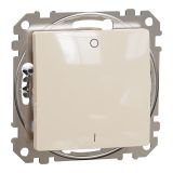 Електрически ключ двуполюсен, 10A, 250VAC, бежов, за вграждане, Sedna, SDD112102