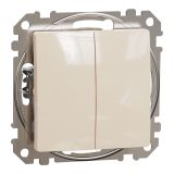 Електрически ключ сх.6 девиаторен, 10A, 250VAC, бежов, за вграждане, Sedna, SDD112108