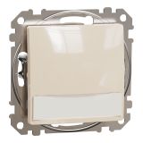 Електрически ключ лихт бутон, 10A, 12VAC, бежов, за вграждане, Sedna, SDD112143L