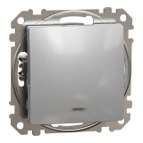 Електрически ключ лихт бутон, 10A, 250VAC, алуминий, за вграждане, Sedna, SDD113111L