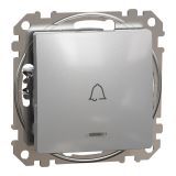 Електрически ключ лихт бутон, 10A, 250VAC, алуминий, за вграждане, Sedna, SDD113131L