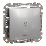 Електрически ключ лихт бутон, 10A, 250VAC, алуминий, за вграждане, Sedna, SDD113132L