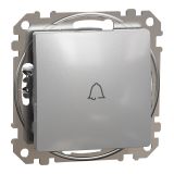 Електрически ключ лихт бутон, 10A, 250VAC, алуминий, за вграждане, Sedna, SDD113131