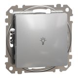 Електрически ключ лихт бутон, 10A, 250VAC, алуминий, за вграждане, Sedna, SDD113132