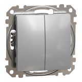 Електрически ключ сх.6 девиаторен, 10A, 250VAC, алуминий, за вграждане, Sedna, SDD113108