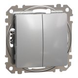 Електрически ключ лихт бутон, 10A, 250VAC, алуминий, за вграждане, Sedna, SDD113118