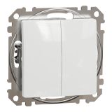 Електрически ключ сх.6 девиаторен, 10A, 250VAC, бял, за вграждане, Sedna, SDD111108