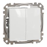 Electric light switch, 10A, 250VAC, white, for recessed use, Sedna, SDD111118