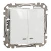 Electric switch serial double, 10A, white, Sedna, SDD111105L