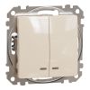 Electric switch serial double, 10A, beige, Sedna, SDD112105L