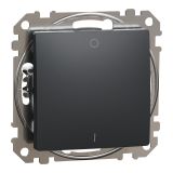 Electric switch, double pole, 10A, 250VAC, anthracite, for recessed installation, Sedna, SDD114102