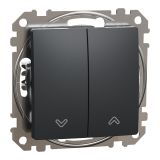 Electric switch button for roller blinds, 10A, 250VAC, anthracite, for recessed installation, Sedna, SDD114104