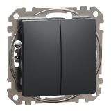 Electric switch, 6-way, 10A, 250VAC, anthracite, for recessed installation, Sedna, SDD114108