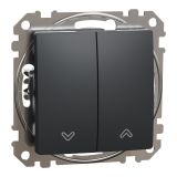 Electric switch button for roller blinds, 10A, 250VAC, anthracite, for recessed installation, Sedna, SDD114114