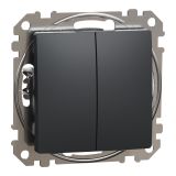 Electric light switch, 10A, 250VAC, anthracite, for recessed installation, Sedna, SDD114118