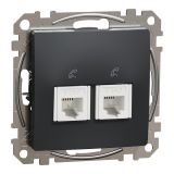 Telephone socket, for built-in use, anthracite color, Sedna, SDD114492