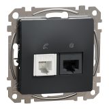 Telephone socket, for built-in use, anthracite color, Sedna, SDD114458