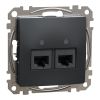 Computer socket, RJ45, anthracite, Sedna, SDD114462