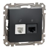 Telephone socket, for built-in use, anthracite color, Sedna, SDD114468
