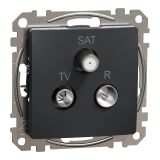 Combined socket, for built-in use, anthracite color, Sedna, SDD114484