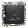Socket USB 2.0, USB-A, anthracite, Sedna, SDD114402