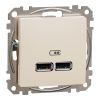 USB 2.0 socket, USB-A, beige, Sedna, SDD112401