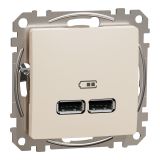 USB 2.0 socket, for built-in use, beige color, Sedna, SDD112401